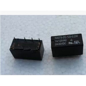 N4078 2PDT Coil:12V 0.2W 1A/125VAC 2A/30VDC Relay (RZ12)